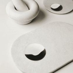 Image showing the Stone Chopping Board, L42 x W27cm, White product.