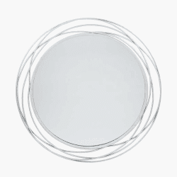 Image showing the Metal Round Mirror, D90cm, Antique Silver product.