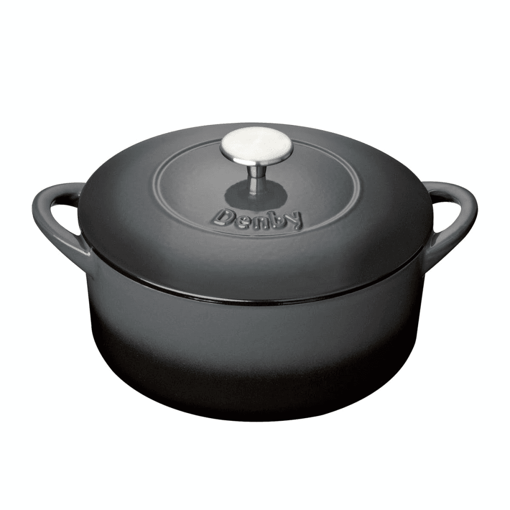 Halo Cast Iron Round casserole dish, D24cm, Blak