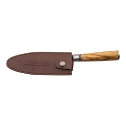Image showing the Katana Saya Olive Wood Cook's Knife, 15cm Damascus Blade product.