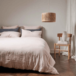Image showing the Linen Double Duvet Cover, Rose product.