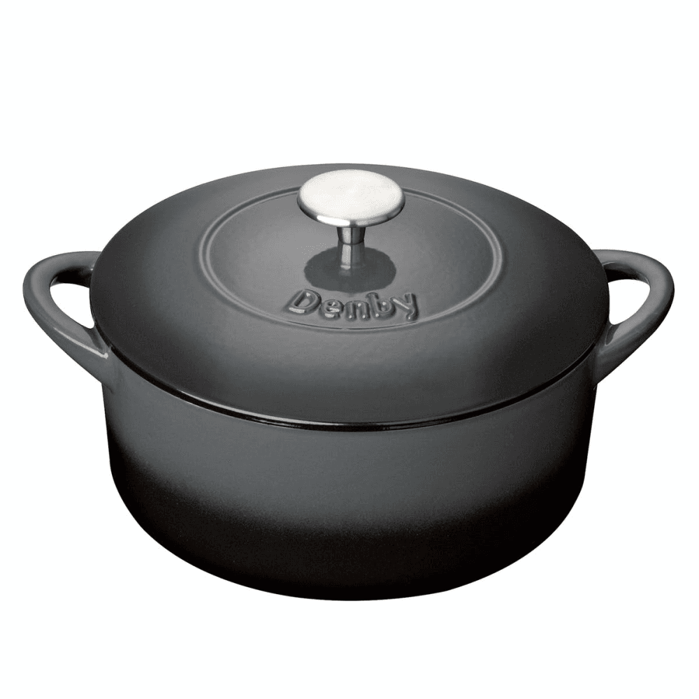 Halo Cast Iron Round casserole dish, D26cm, Black