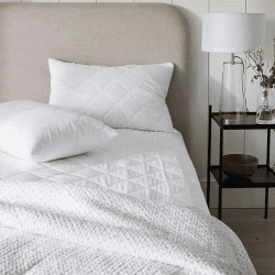 Image showing the Luxury pure cotton quilted mattress protector, W200 x L200cm, White product.