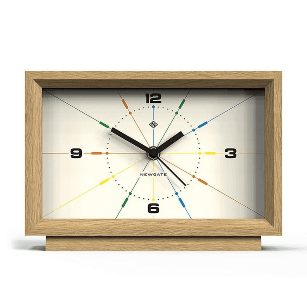 Hollywood Hills Mantel clock, H17.5 x W25cm, Oak