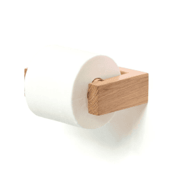 Image showing the Slimline Loo roll holder, H5 x W16 x D11cm, Oak product.
