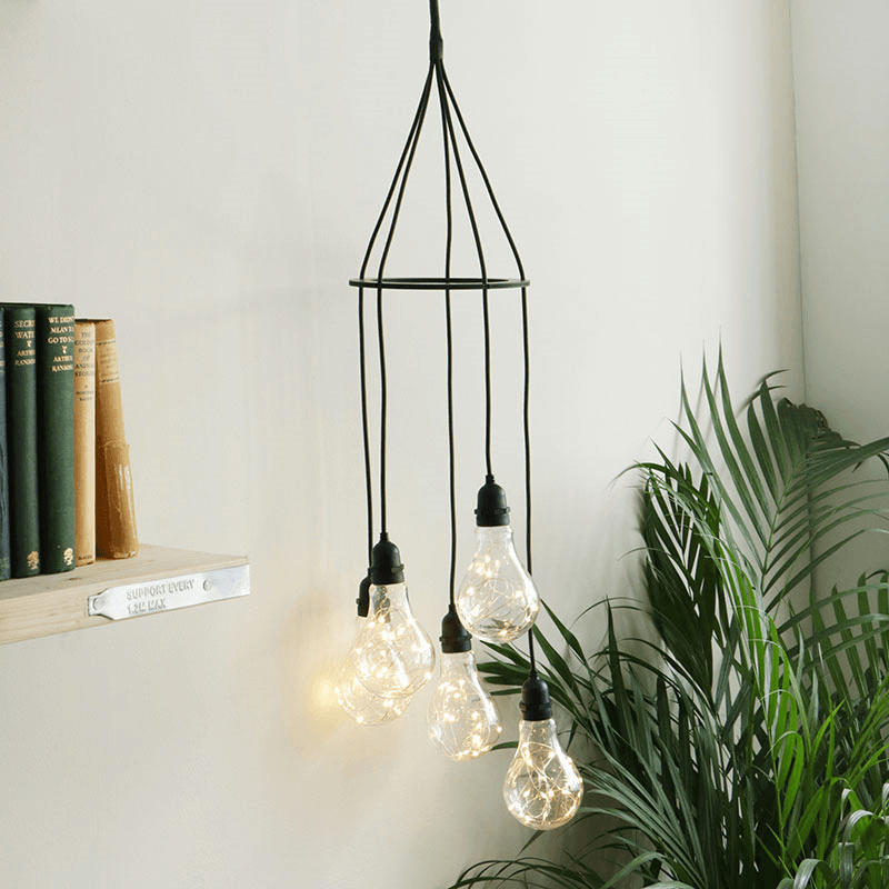 Festoon Cluster Lights, Black