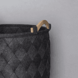 Image showing the Amy Laundry basket, 40 x 60cm, Dark Grey product.