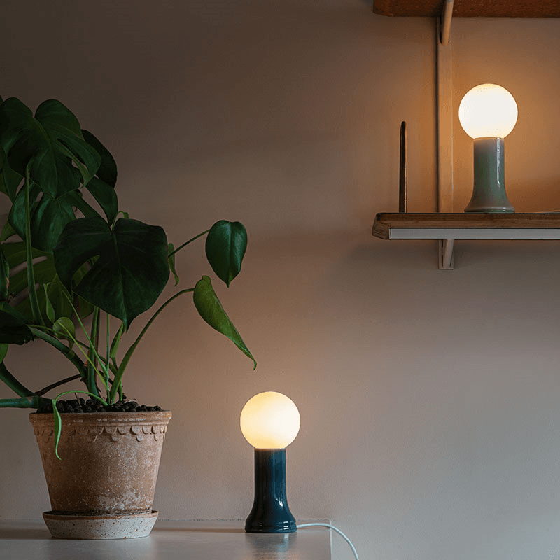 Shore Table Lamp with G95 LED Bulb EU, Sea Green