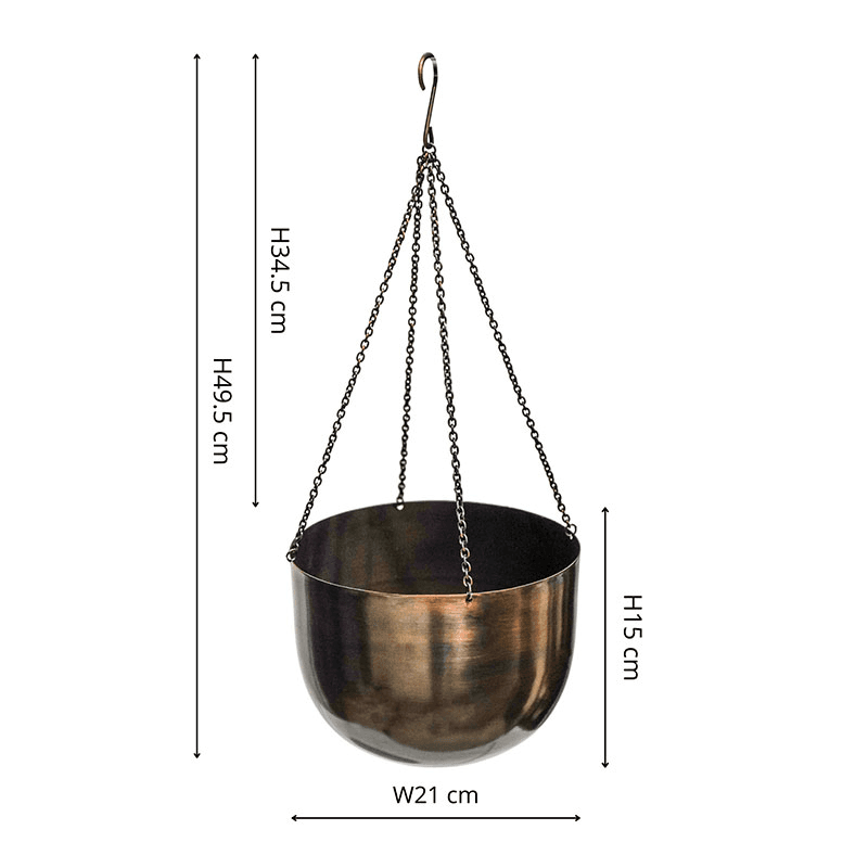 Mayfair Indoor Hanging Planter, H16 x D21cm, Brown