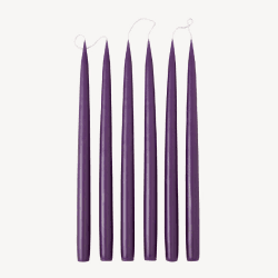 Image showing the Set of 6 Tapered Dinner Candles, H35cm, Violet product.