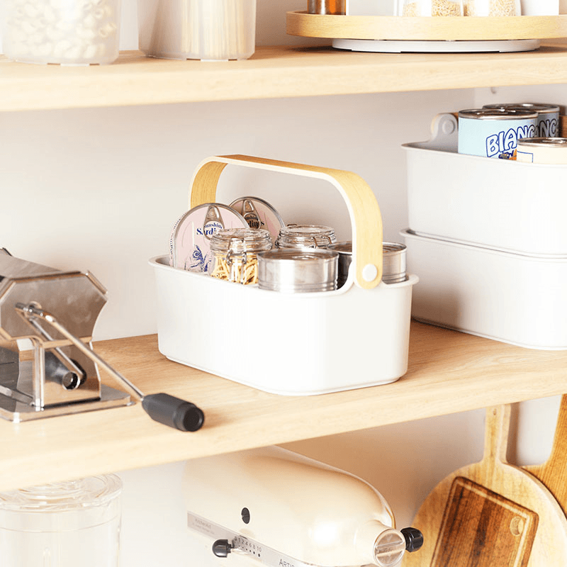 Bellwood Bin, White & Natural