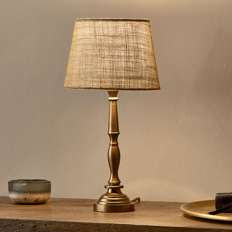 Lele Solid Brass Table Lamp, H34cm, Brass