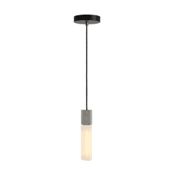 Image showing the Basalt Single pendant & bulb, L300 x D5cm, Stainless Steel product.