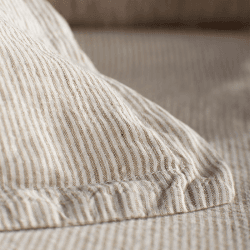 Image showing the Sid Stripe Linen Duvet Cover, Double, Natural Stripe product.