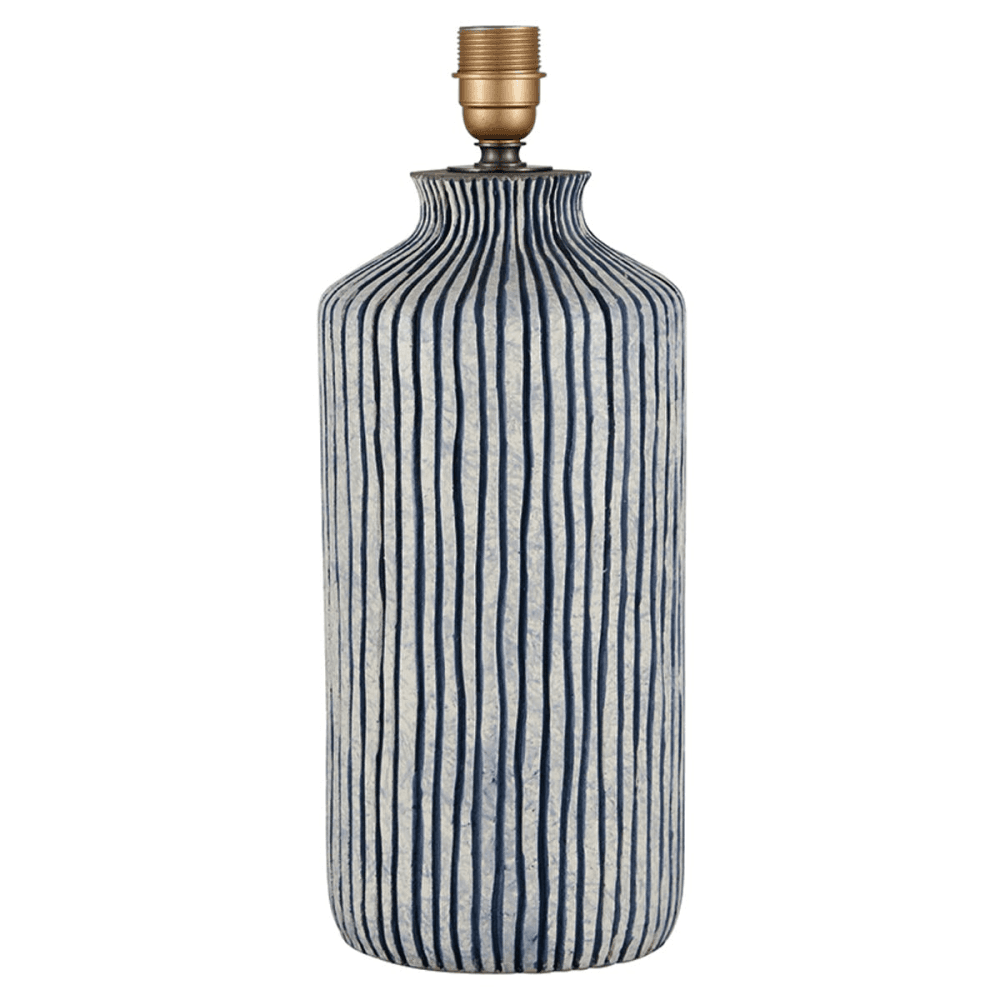 Tall Blue Stripe Ceramic Table Lamp Base