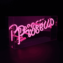 Image showing the Neon Box Prosecco Glass Sign, H38 x W19cm, Pink product.