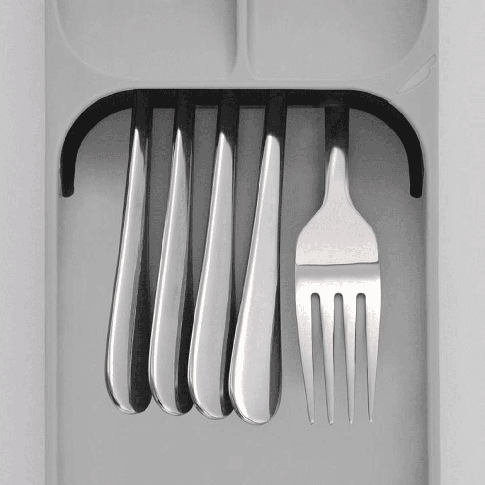 Drawer Store Compact cutlery organiser, H5.7 x W11 x D39.5cm, Grey