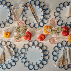 Image showing the Squiggle Set of 4 Starter Plates, D19cm, Navy product.