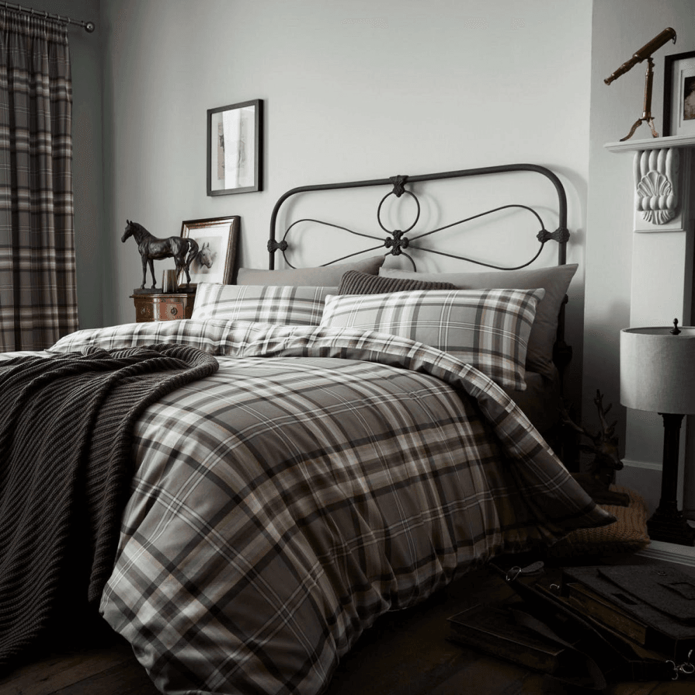 Kelso Bedding Set, Charcoal, Double, Charcoal