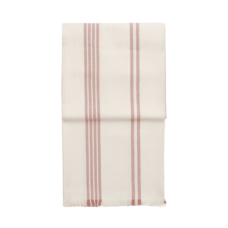 Lines Throw, H190cm x W130cm, White/Nude