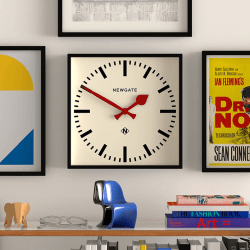 Image showing the Number Five Wall Clock with Red Hands, 33.5cm, Black product.