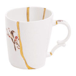 Image showing the Kintsugi - No3 Mug, H9 x D8.5cm, white/gold product.