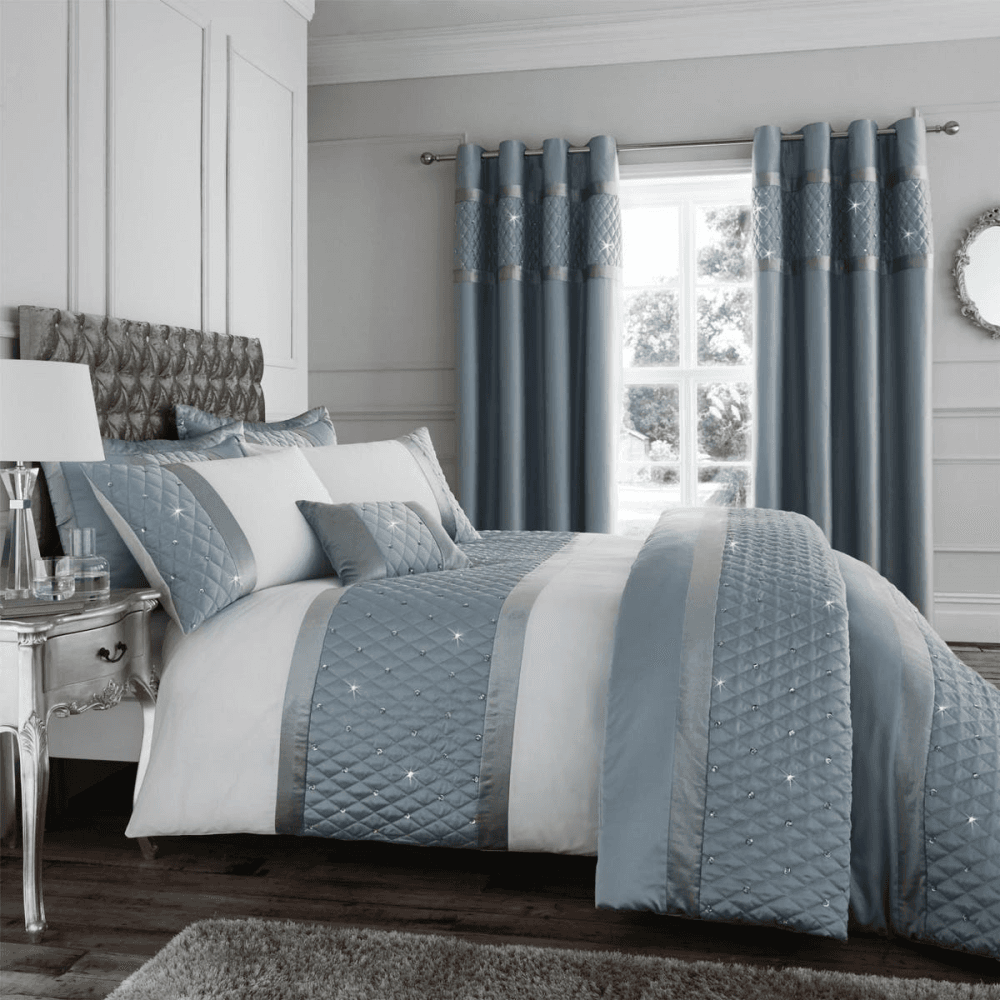 Sequin Cluster Bedspread, Duck Egg, Duckegg