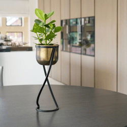 Image showing the Kensington Indoor Planter on Stand, H42 x W14cm, Brass product.