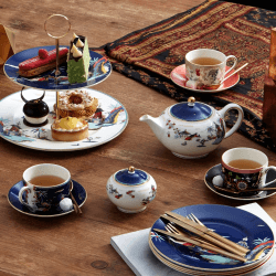 Image showing the Wonderlust - Pagoda Teacup and saucer, 15cl, Blue product.
