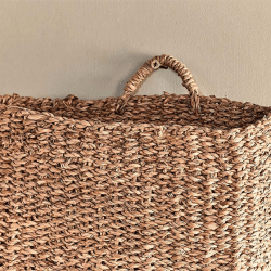 Image showing the Putlar Seagrass Wall Hung Basket, Large, Natural product.