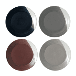 Image showing the Bowls of Plenty Set of 4 plates, 28cm, brown/grey product.
