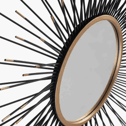 Image showing the Starburst Round Mirror, D80cm, Black product.
