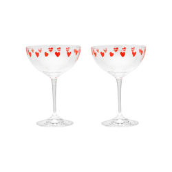 Image showing the Classic Love Set of 2 Champagne Glasses, Red product.