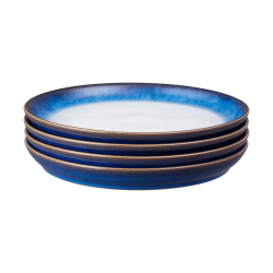 Image showing the Blue Haze Set of 4 medium coupe plates, 21cm, Blue product.