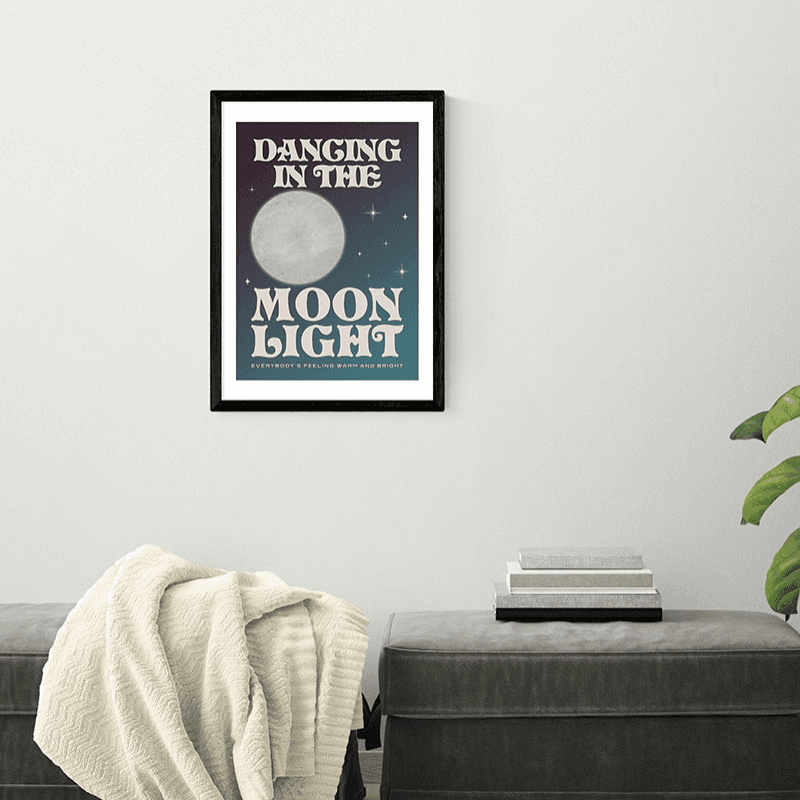 HollieGraphik Moonlight Print, A2, Black Frame