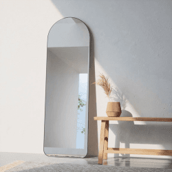 Image showing the Hubba Arched Leaning Mirror, 51 x 157cm, Titanium product.