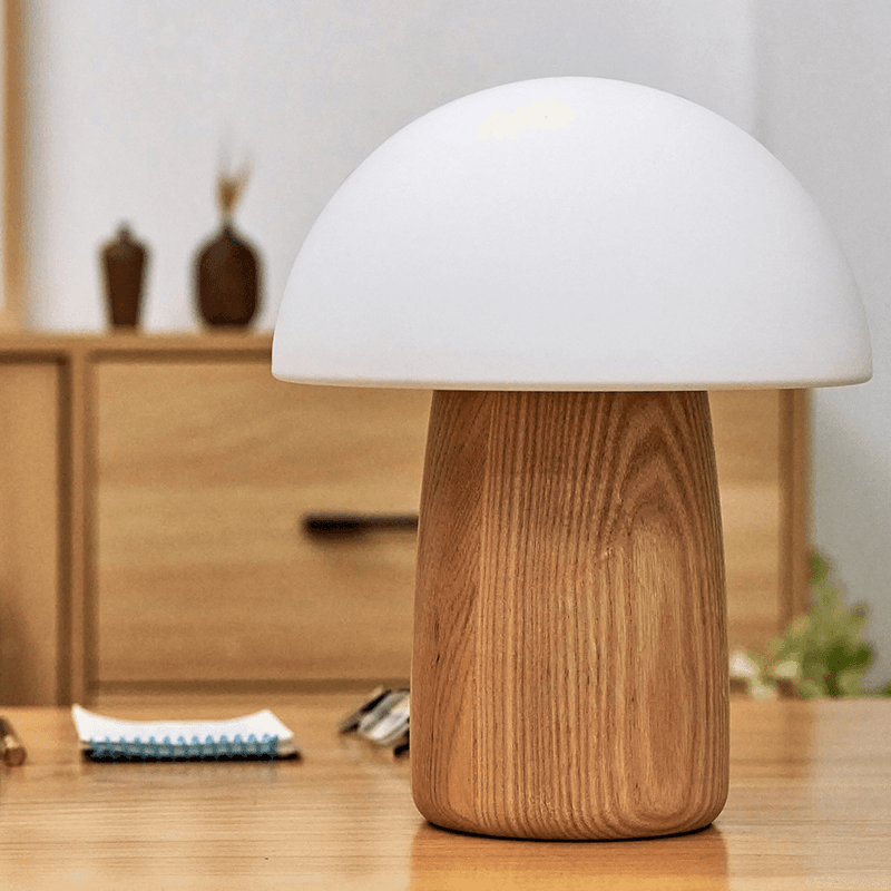 Alice Mushroom Lamp, H32cm, White Ash