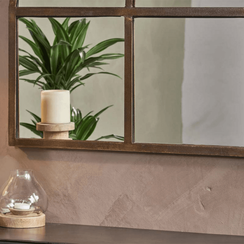 Imoma Overmantle Arch Mirror, H100 x W80cm, Brass