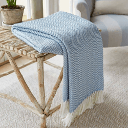 Image showing the Herringbone Blanket, 250cm x 130cm, Lavender product.