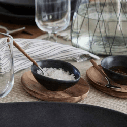 Image showing the Livia Set of 6 Oval Bowls, D10cm, Matte Black product.