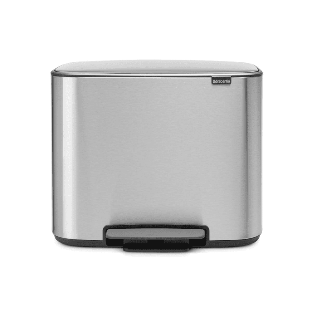 Bo Recycling Pedal Bin with 2 Inner Buckets, Matt Steel