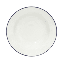 Image showing the Beja Set of 6 soup/pasta plates, 21cm, white with blue rim product.