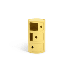Image showing the Componibili 3 door cabinet, H58 x W32 x D32 cm, Yellow product.