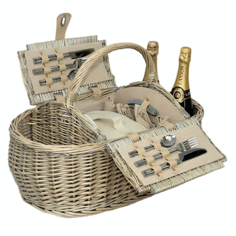 4 Person Boat Hamper, Cream/Beige