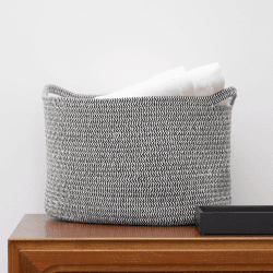 Image showing the Rena Storage basket, L38 x W27 x H24cm, Black product.