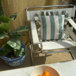 Image showing the Extra Wide Stripe Cushion Cover, 45 x 45 cm, Sea Green product.