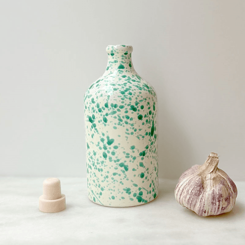 Splatter Ceramic Bottle, 750ml, Pistachio