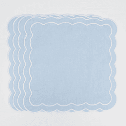 Image showing the Bella Set of 4 Napkins, L40 x W40cm, Blue &  White product.