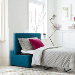 Image showing the Henry, Bed in a Box, Prussian Blue Cotton Matt Velvet, Blue product.