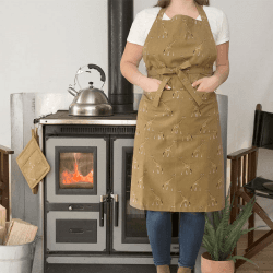 Image showing the Giraffe Adult Apron, 72 x 90cm, Mustard product.